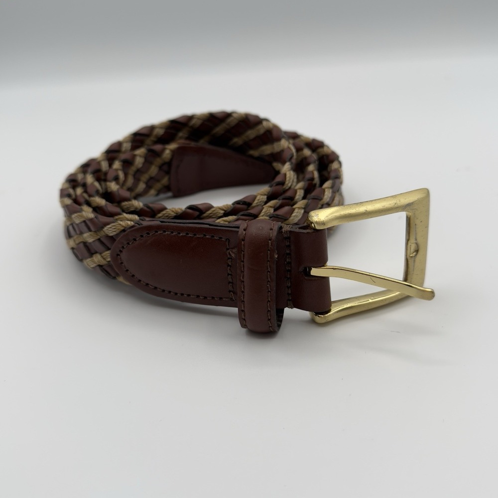 Unbranded Brown Leather/twine Braided Belt, Measures 47" Long‎ and  7/8ths Wide